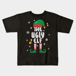 Ugly Elf - Christmas Little Helper Design Kids T-Shirt